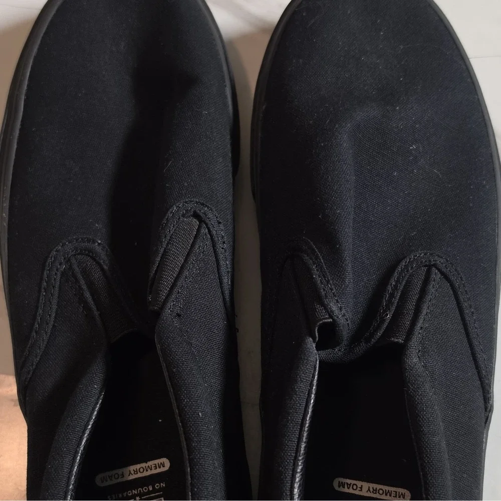 NOBO Men's Black Canvas Slip-On Casual Shoes Memory Foam Round Toe US‎ 9.5